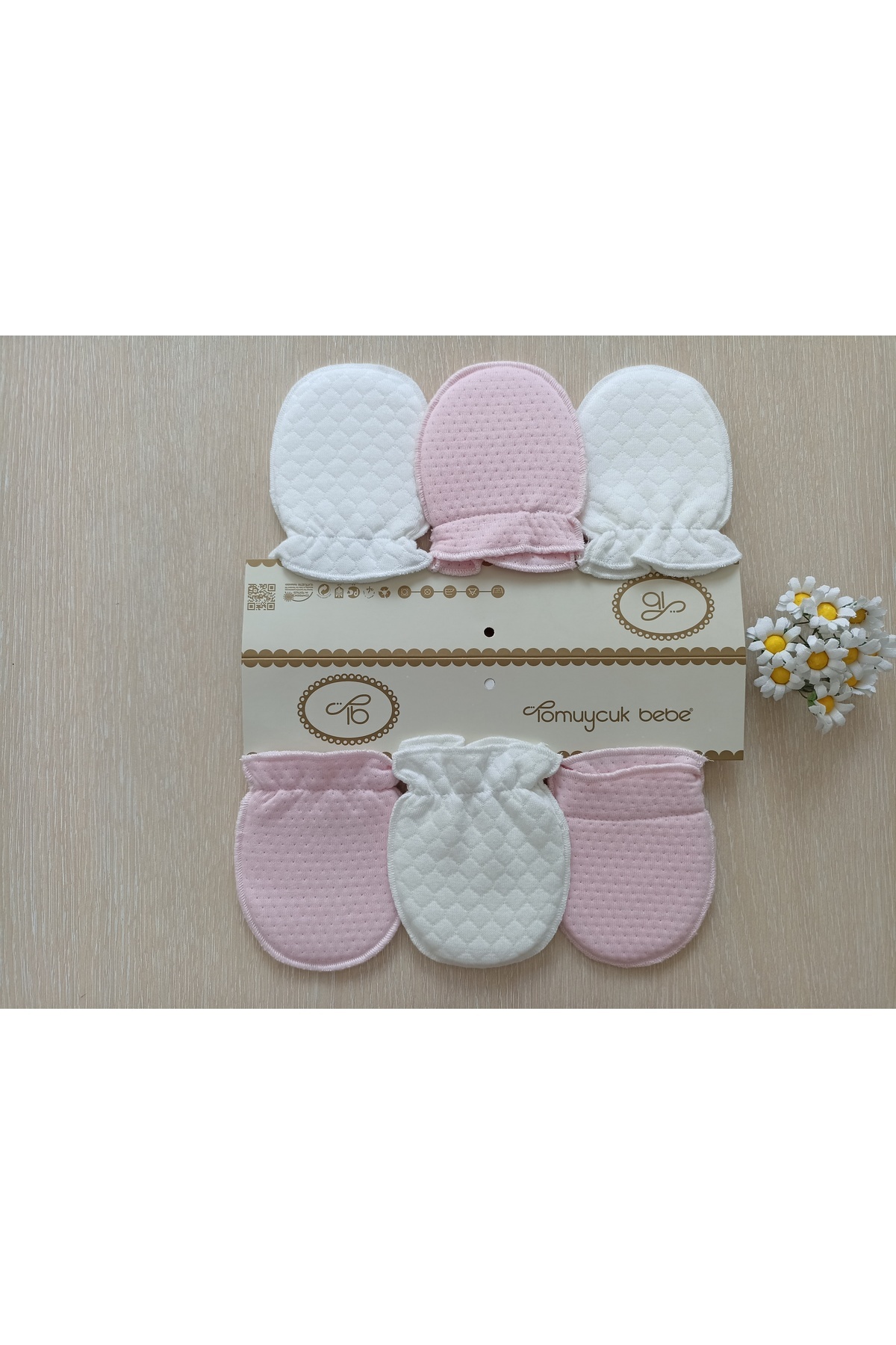 Bebella 6 Çift Kız / Erkek Bebek Eldiveni %100 Pamuklu Bebeklere Özel Eldiven Yenidoğan Hediyelik fotoğrafı 5 (önizleme)