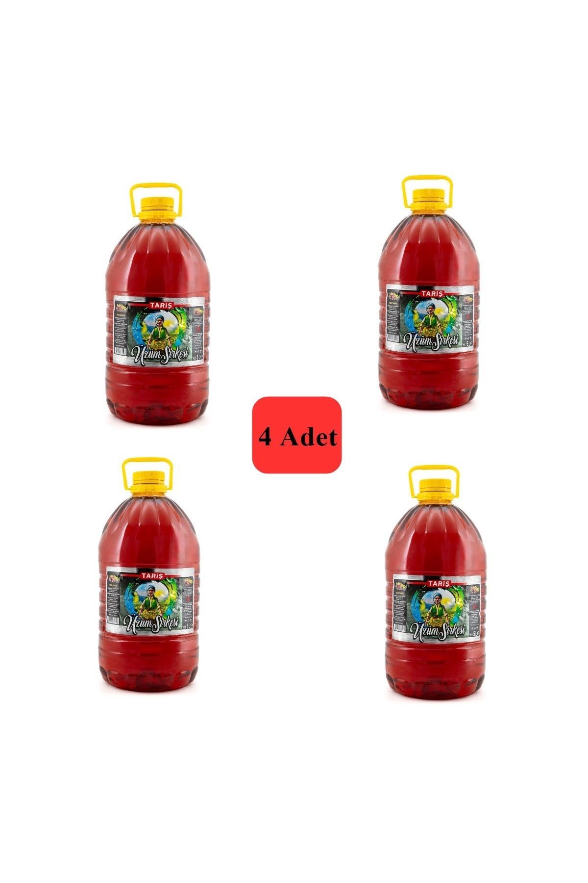 Tariş Üzüm Sirkesi 5 Lt Pet(Dar Ağız) 4 Adet
