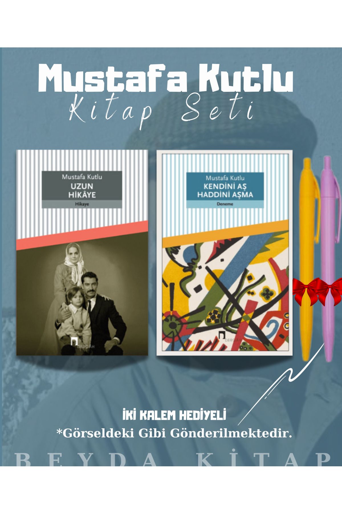 Dergah Yayınları Uzun Hikaye - Kendini Aş Haddini Aşma - Mustafa Kutlu - Kitap Seti - Kalem Hediyeli