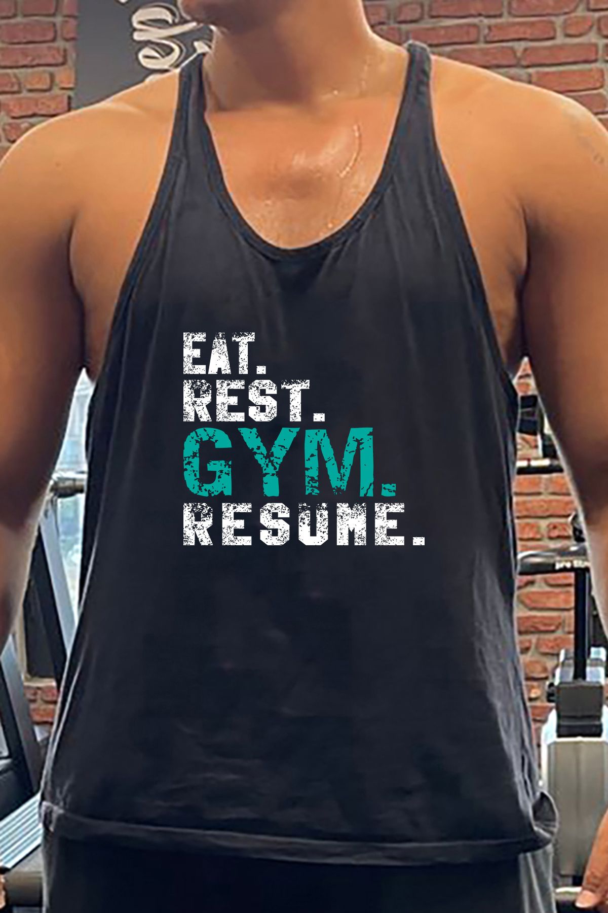 BLUU Resume Gym Fitness Tank Top Sporcu Atleti