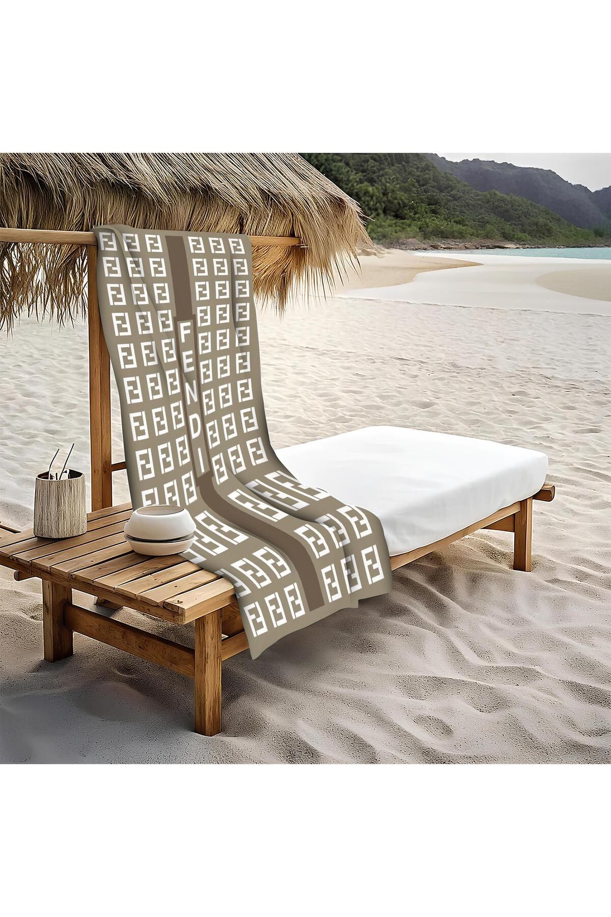 Doruklar Home Collection Dekoratif Modern Desenli Plaj Deniz Havlusu Peştamal 80x160 CM LUX86