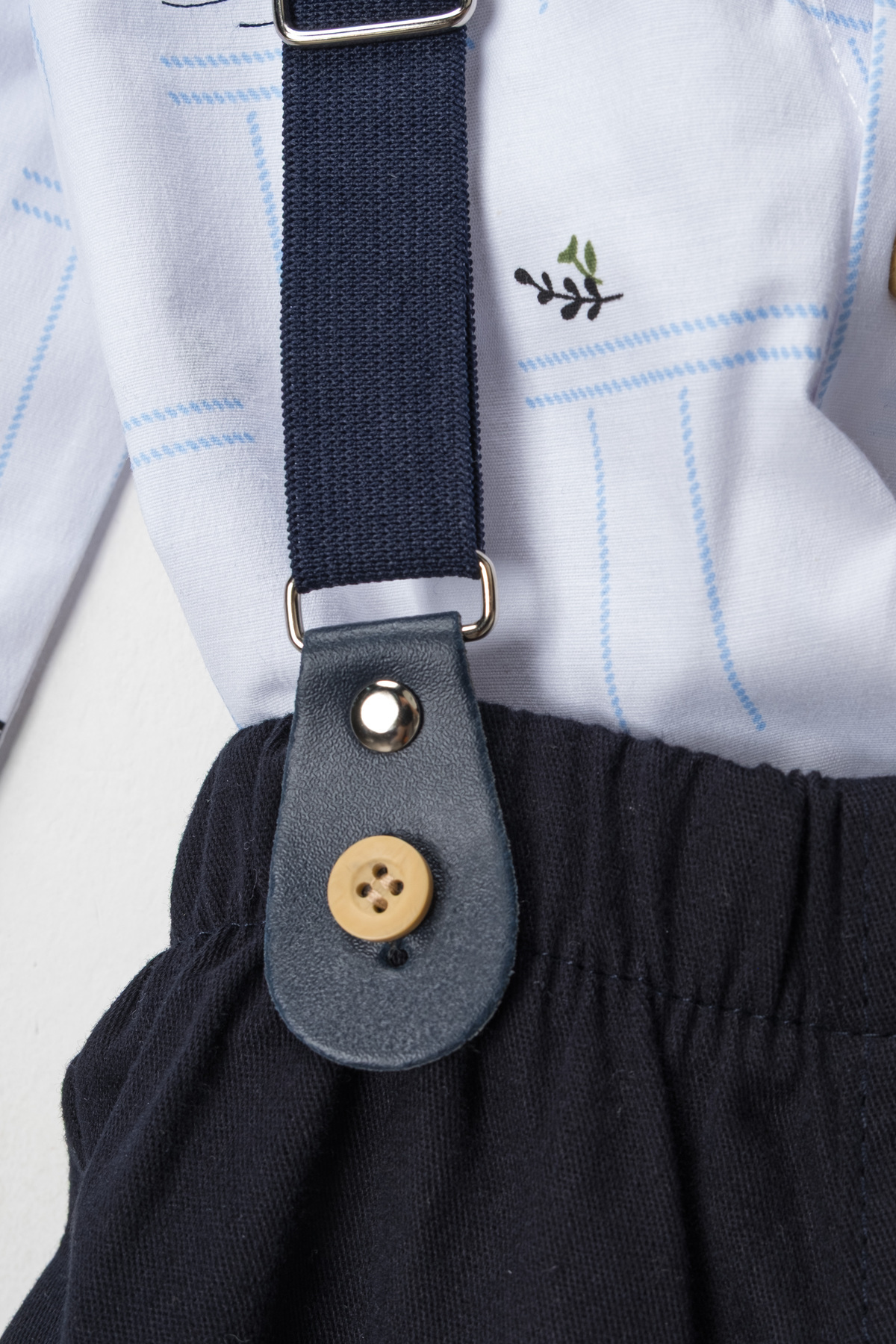 tinytrends Edin Erkek Bebek Desenli Zıbın Gömlek Pantolon Salopet Takım Elbise Bayramlık fotoğrafı 2 (önizleme)