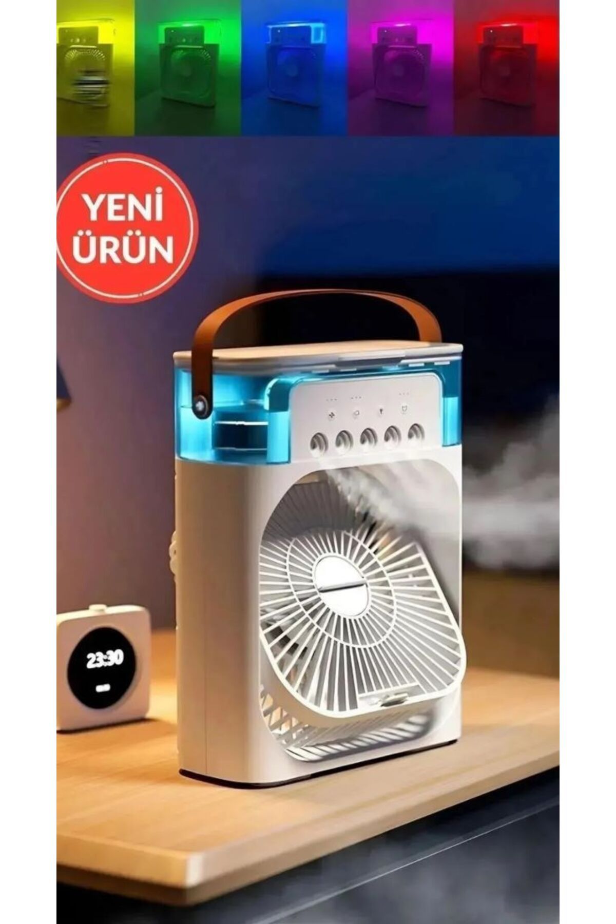 Home Home4410 3'ü 1 Arada Nemlendirici, Gece Lambası ve Soğuk Buharlı Masa Tipi Fan
