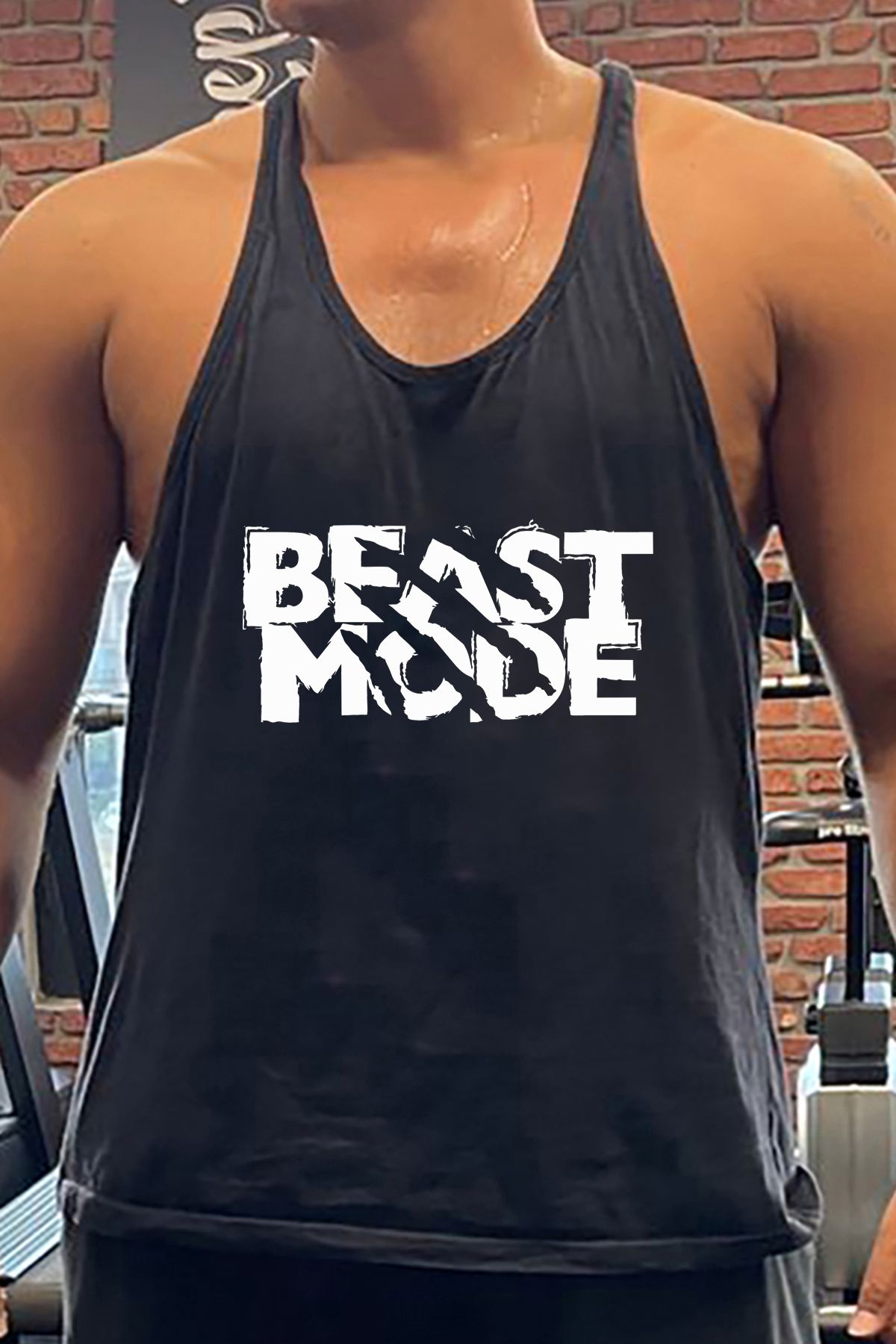 BLUU BeastMode Gym Fitness Tank Top Sporcu Atleti
