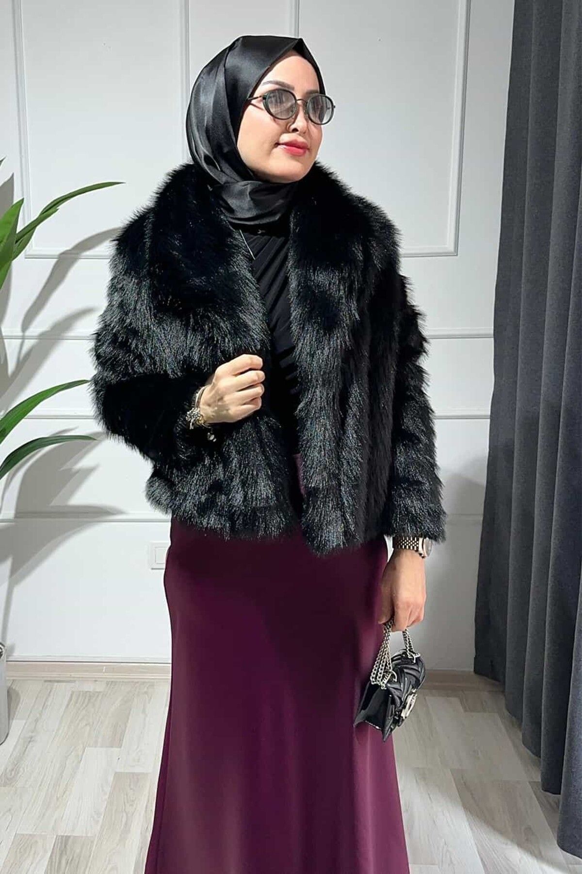 ByBensu Saten Etek-Bordo