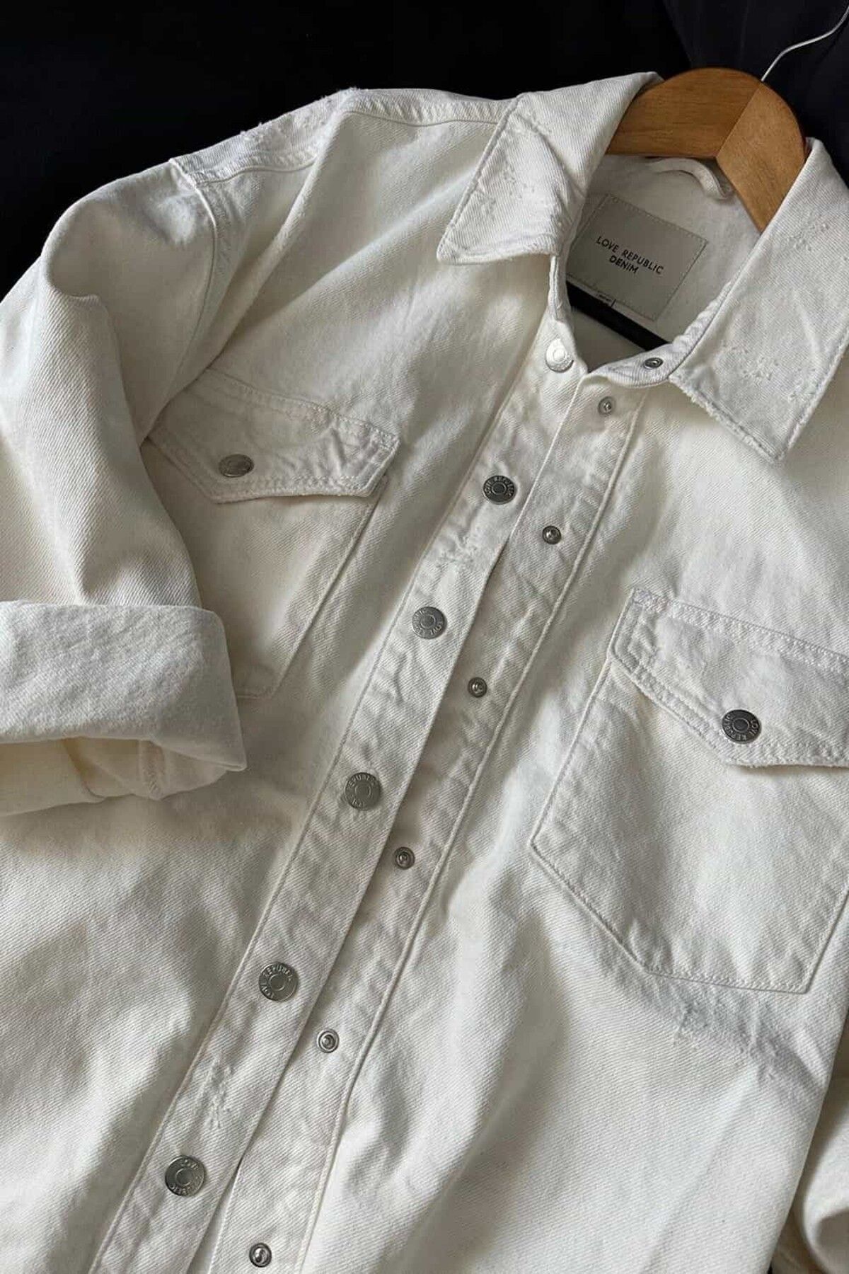 ByBensu Oversize denim ceket-Ekru