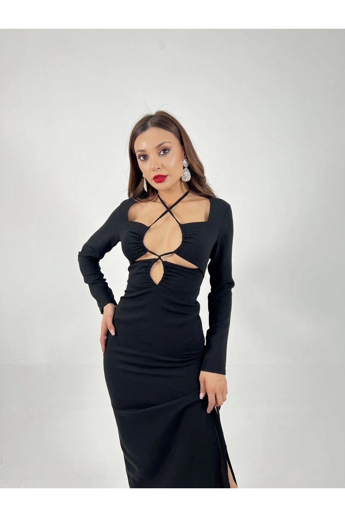 nedo7 5934 ELBİSE-SİYAH