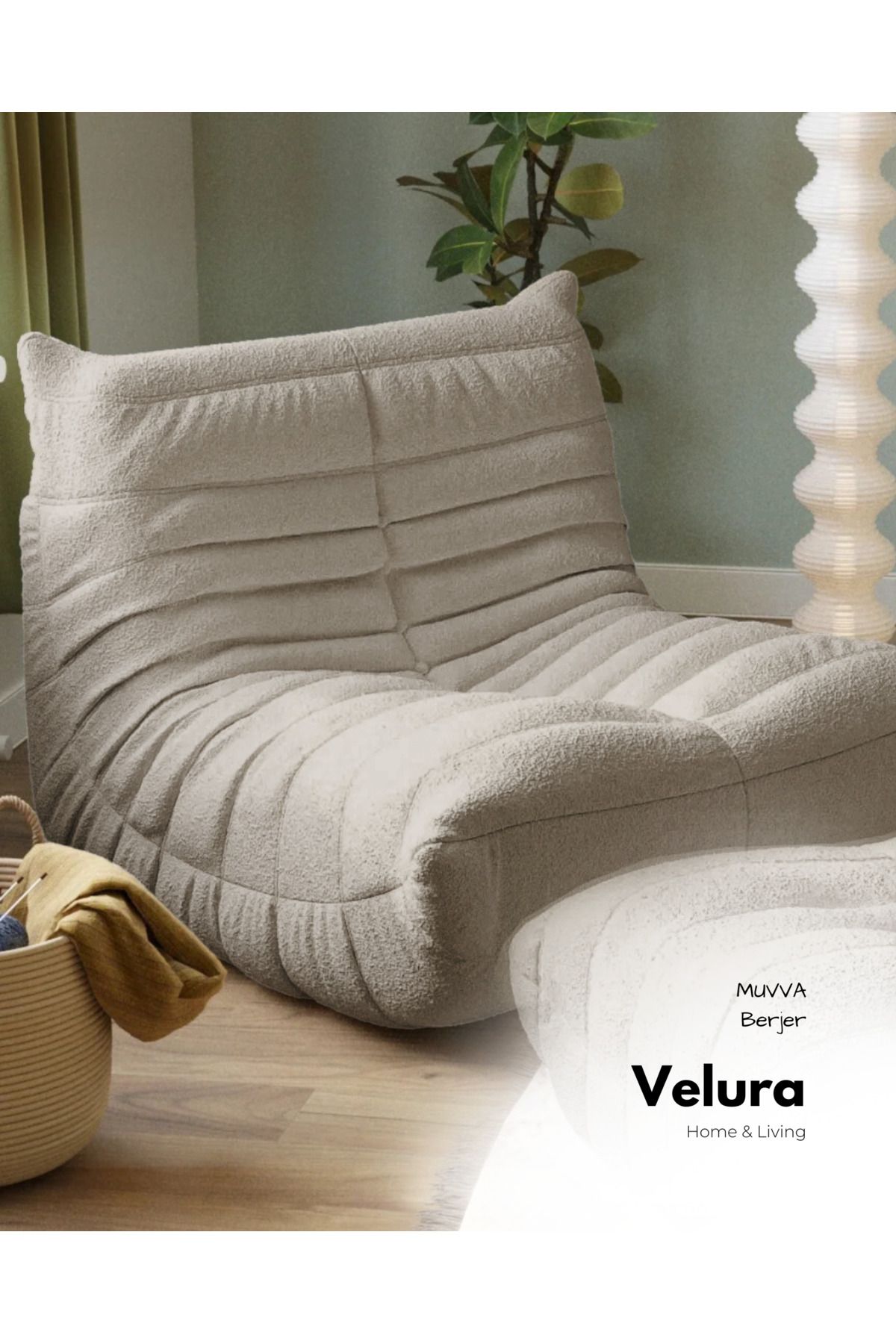 Velura Home & Living Muvva Berjer & Pofuduk Relax Koltuk & Armut Tekli Koltuk - Gri