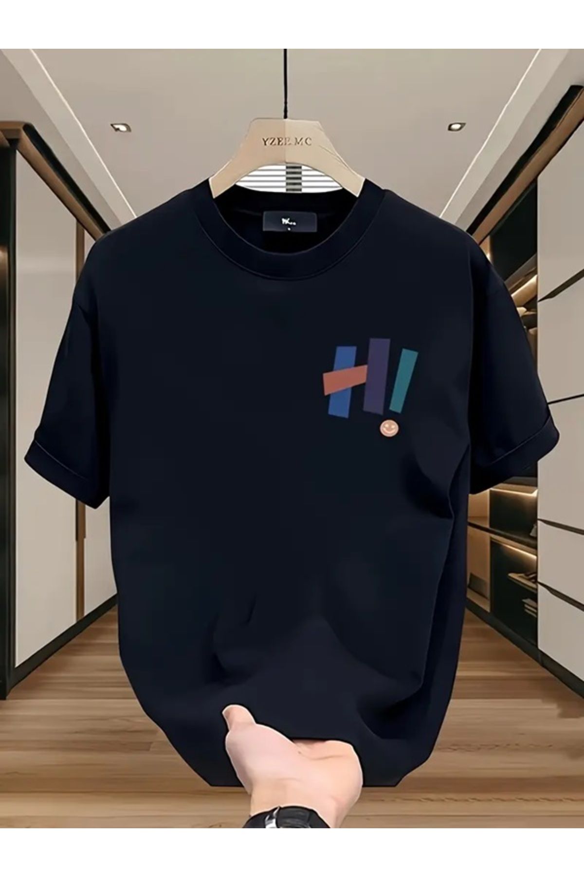EXPECTED Erkek Oversize Geniş Kesim Baskılı Günlük, Spor, Şık, Casual, Pamuklu T-shirt