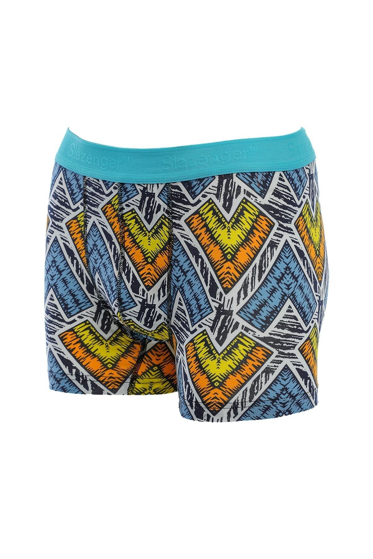 Slazenger Erkek Boxer Iç Giyim Turuncu / Mavi