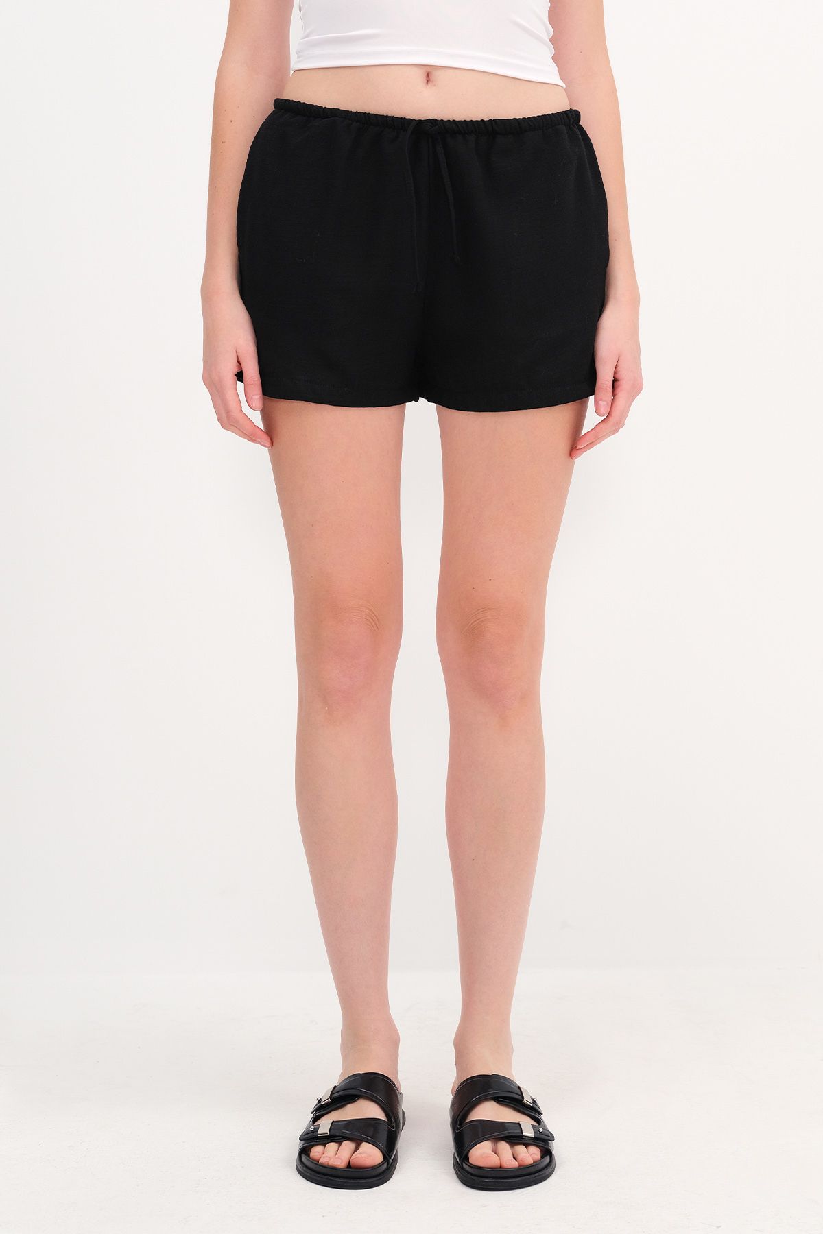 Addax-Elastic Waist Shorts Ş17108 6