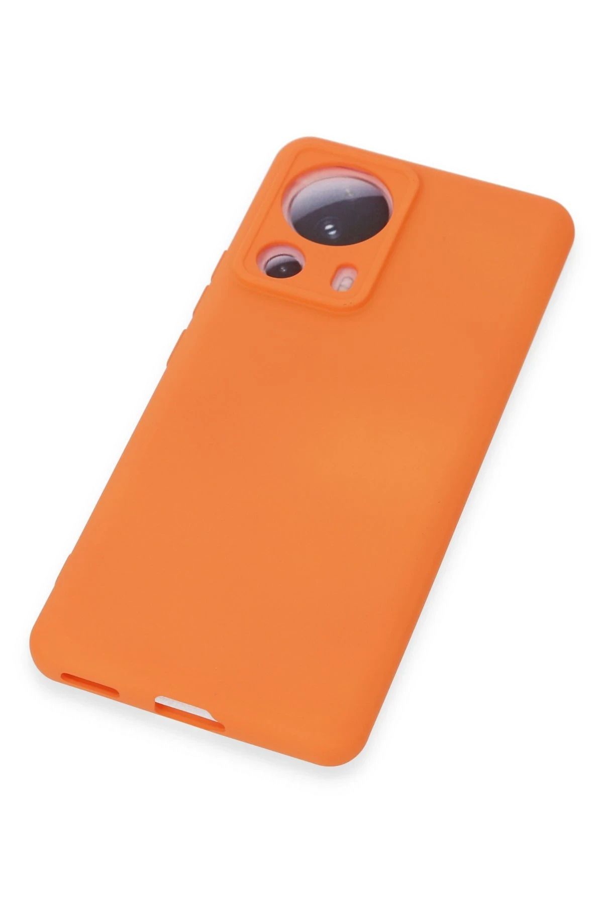 NewFace Xiaomi Mi 13 Lite uyumlu Kılıf Nano içi Kadife Silikon - Turuncu WLZOR
