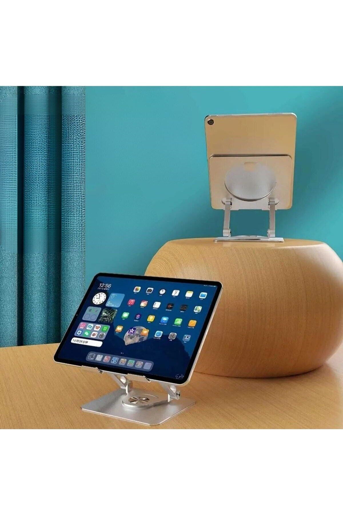 Emperium 360 Derece Dönebilen Yükseltilmiş Masaüstü Ayarlanabilir Metal Tablet Standı (5122)