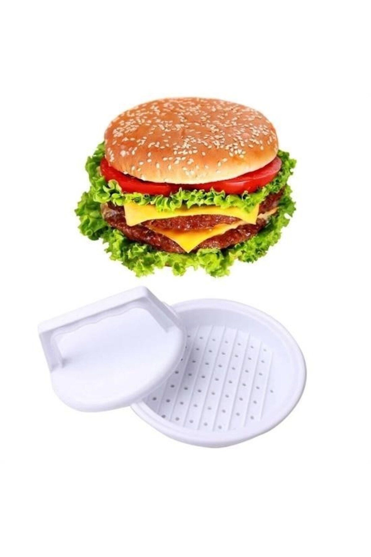 MERGEN STORE Hamburger Ve Köfte Şekillendirici Köfte Kalıbı Pratik Burger Pres Aparatı
