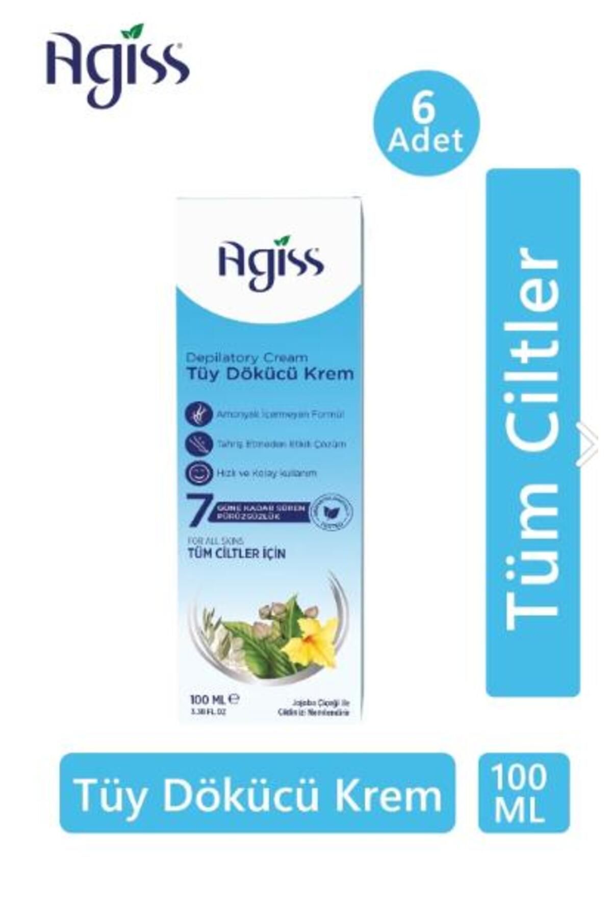 AGISS Tüy Dökücü Krem Tüm Ciltler 100 ml 6'lı