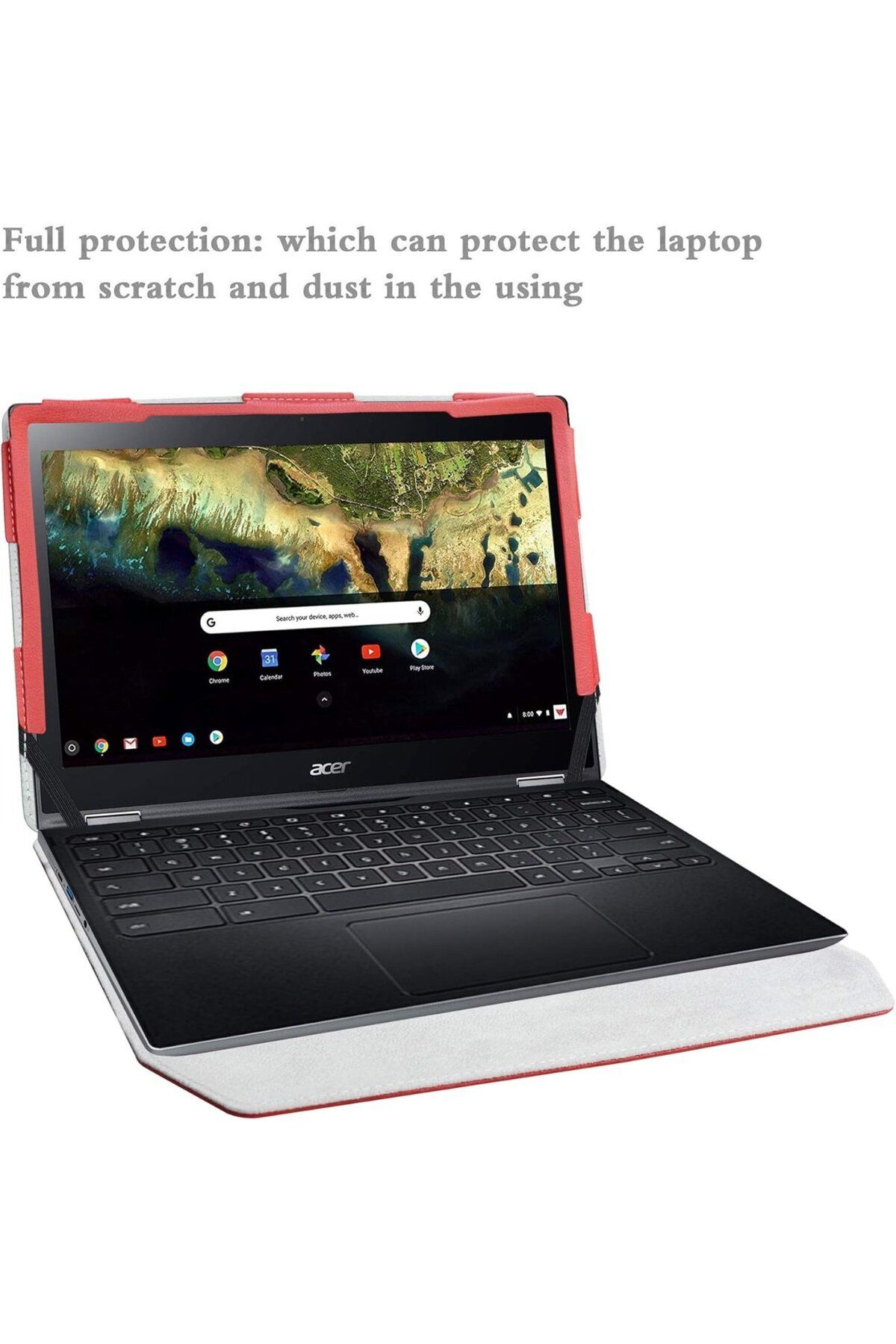 Alapmk-Protective case for Acer Chromebook Spin 511 R752TN Alapmk, PU leather, red/black 4