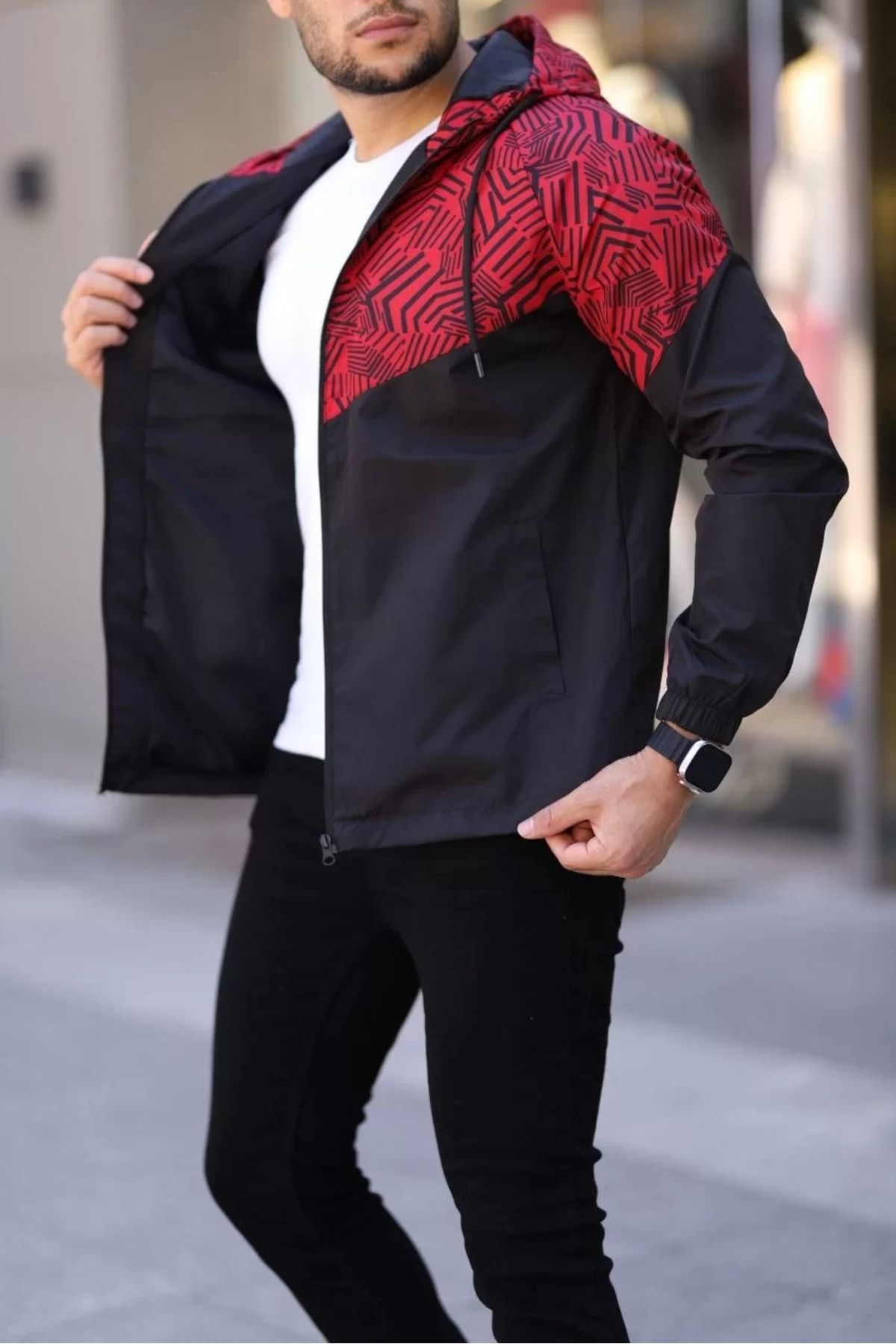 CVS Unisex Kapüşonlu İçi Astarlı Yağmurluk - Siyah