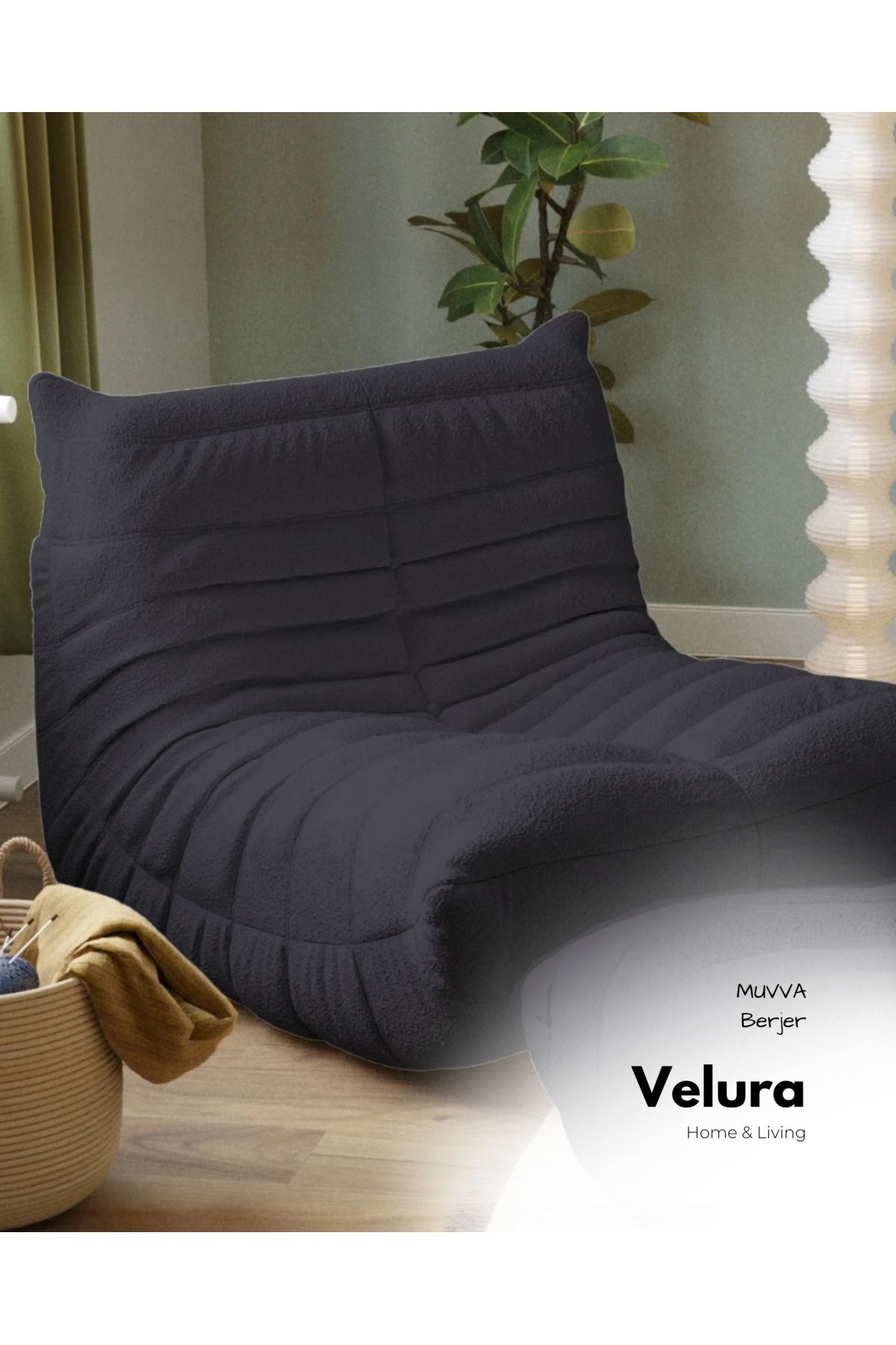 Velura Home & Living Muvva Berjer & Pofuduk Relax Koltuk & Armut Tekli Koltuk - Gece Mavisi