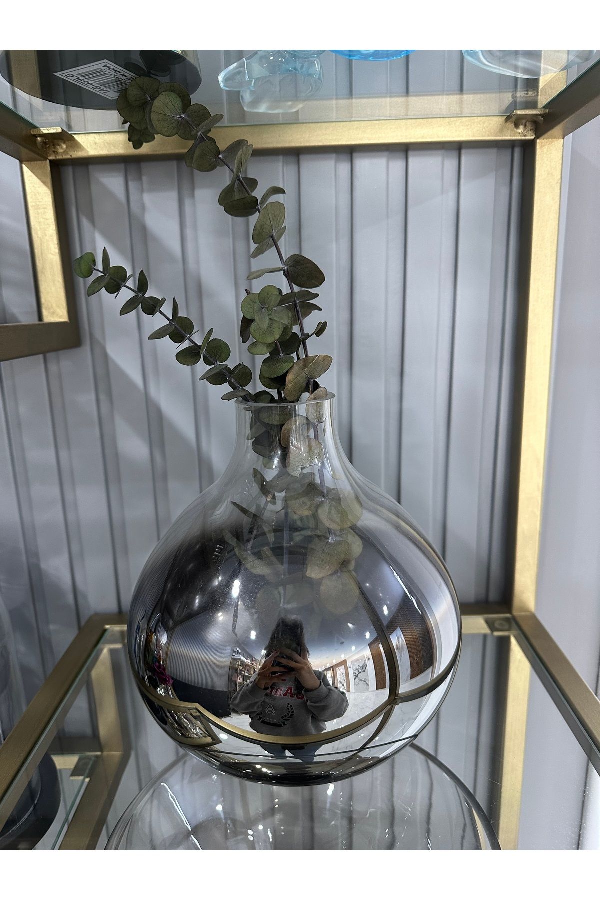 Erden Home Design CAM VAZO FÜME ÜFLEME DEKORATİF