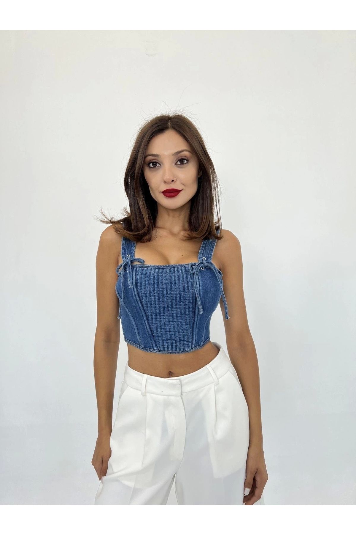 nedo7 6987 KOT BLUZ-MAVİ