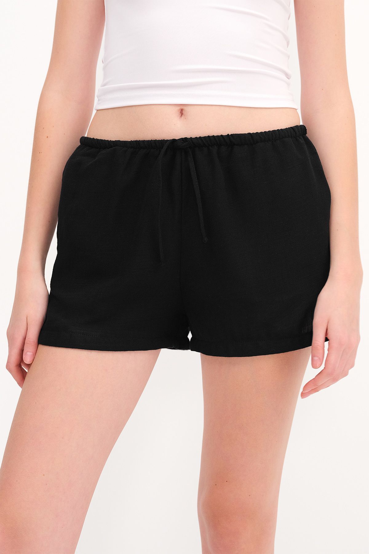 Addax-Elastic Waist Shorts Ş17108 3