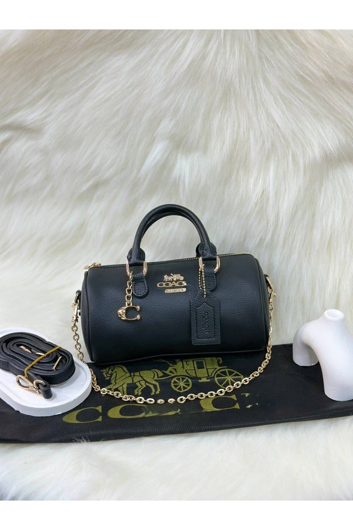 LEAUDER WOMEN ANNELER GÜNÜNE ÖZEL HEDİYE PAKETLİ ASKILI METAL AKSESUARLI TOZ TORBALI COAC-HH EL VE OMUZ ÇANTASI