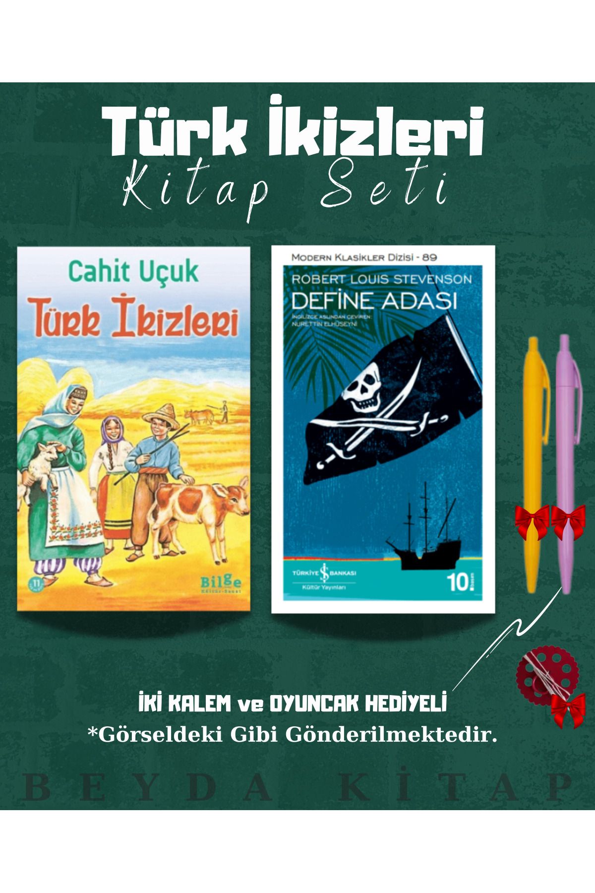 Bilge Kültür Sanat Türk İkizleri - Define Adası - Cahit Uçuk - Kitap Seti - Kalem ve Oyuncak Hediyeli