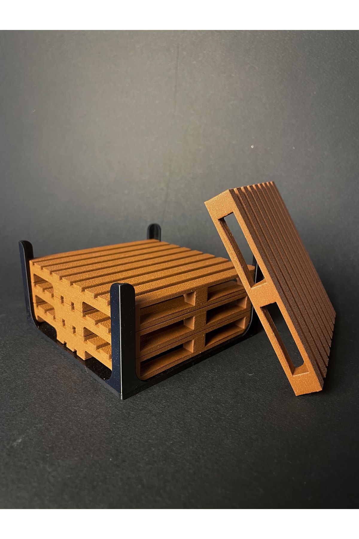 Studio HEX3D 4'lü Palet Bardak Altlığı Seti