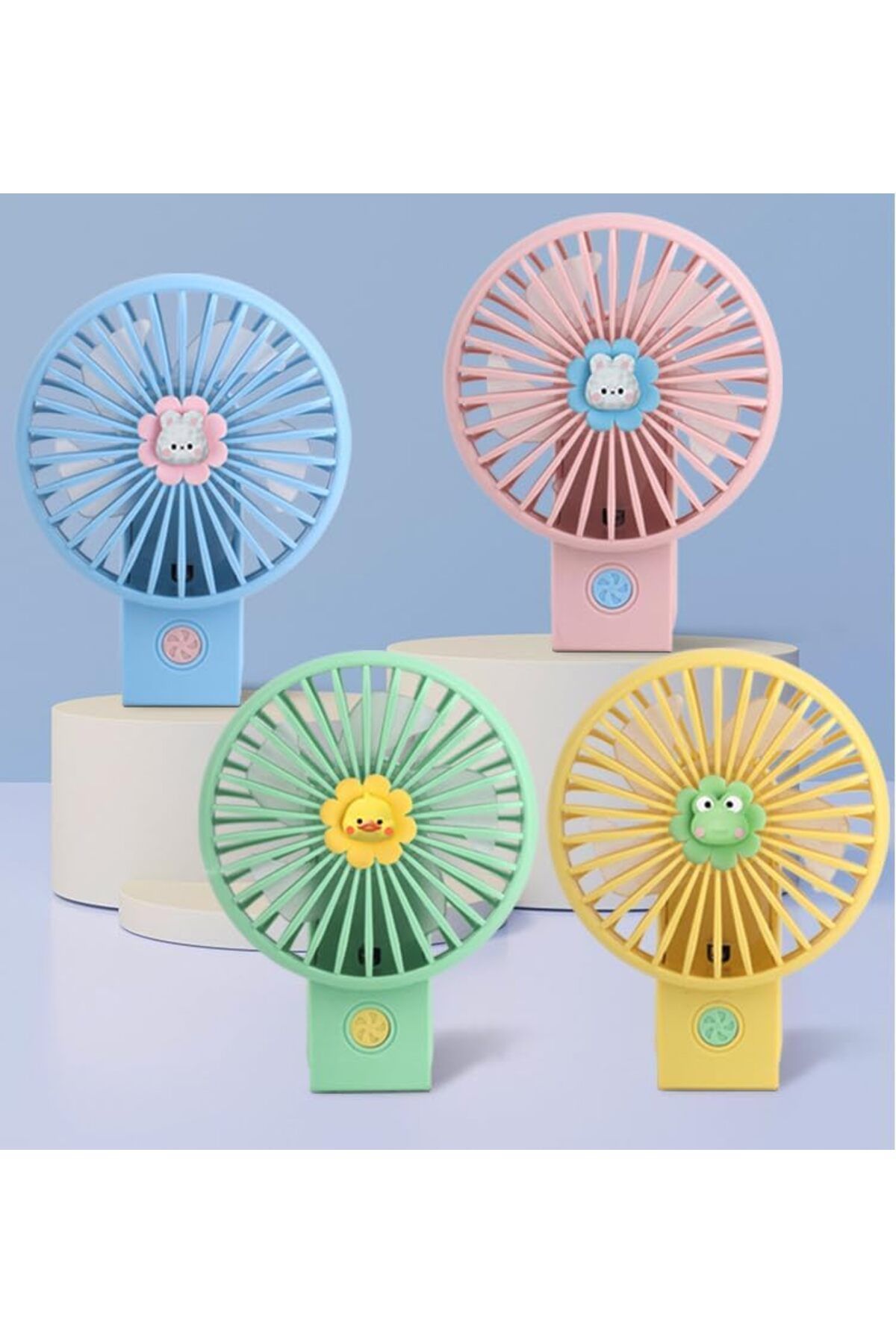 Inovaxis Portatif Vantilatör USB Fan Led Işıklı Masa Üstü Şarj Edilebilir Mini Fan