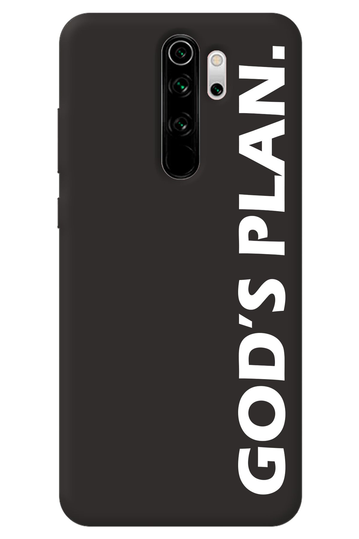 WANNA PROTECT Xiaomi Redmi Note 8 Pro Siyah İçi Kadife God's Plan Desenli Silikon Telefon Kılıfı