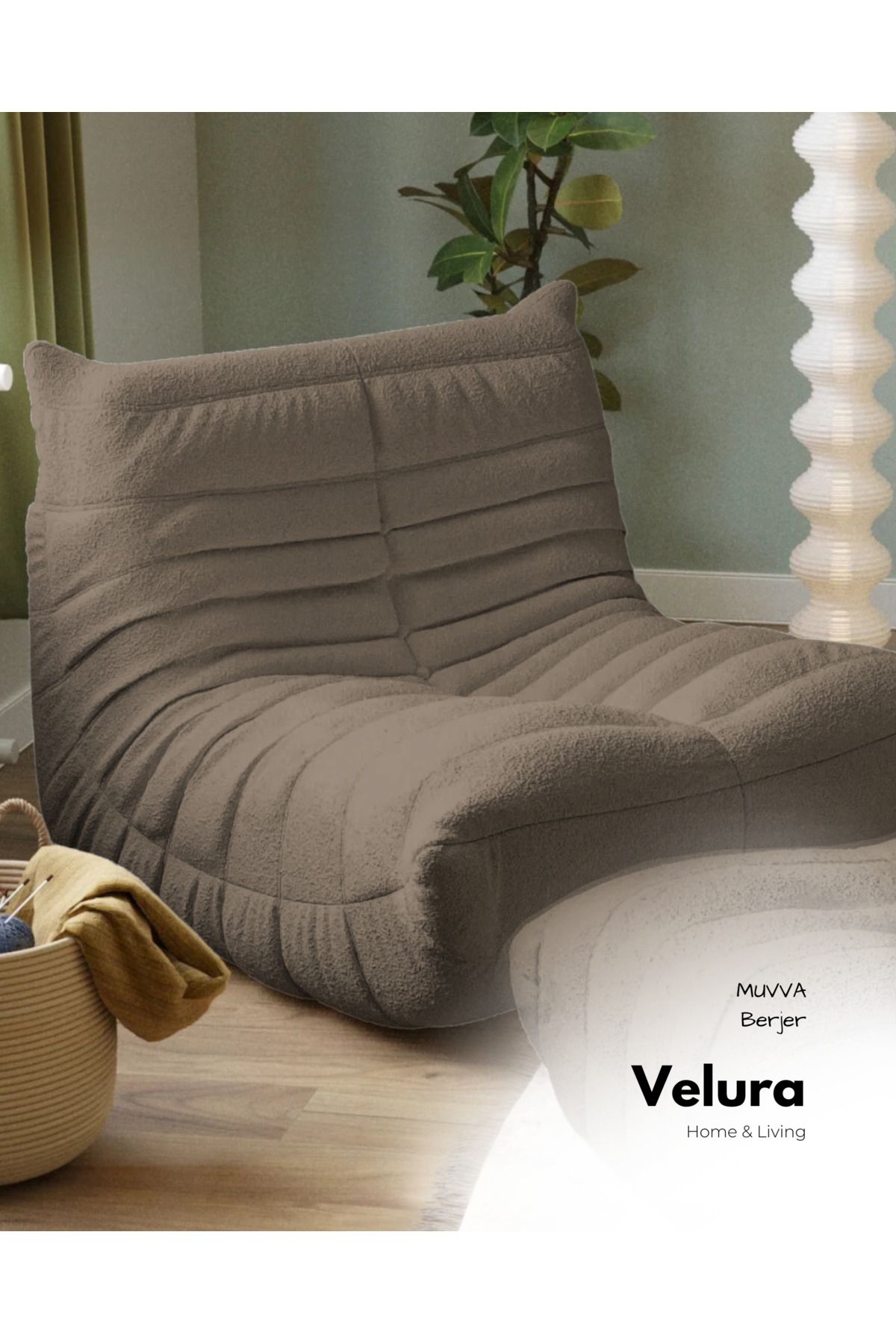 Velura Home & Living Muvva Berjer & Pofuduk Relax Koltuk & Armut Tekli Koltuk - Kahve