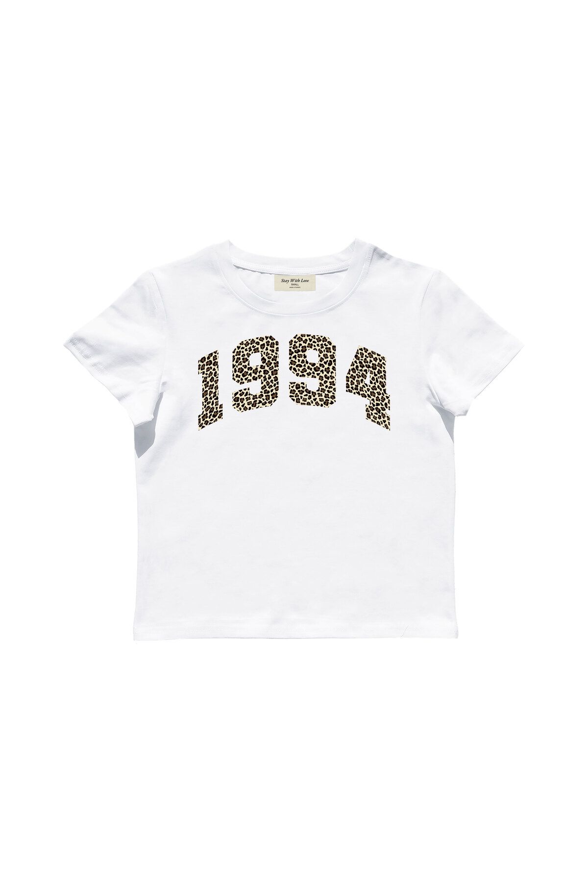 lethestudios 1994 Leopar Baskılı Baby Tee Crop Top