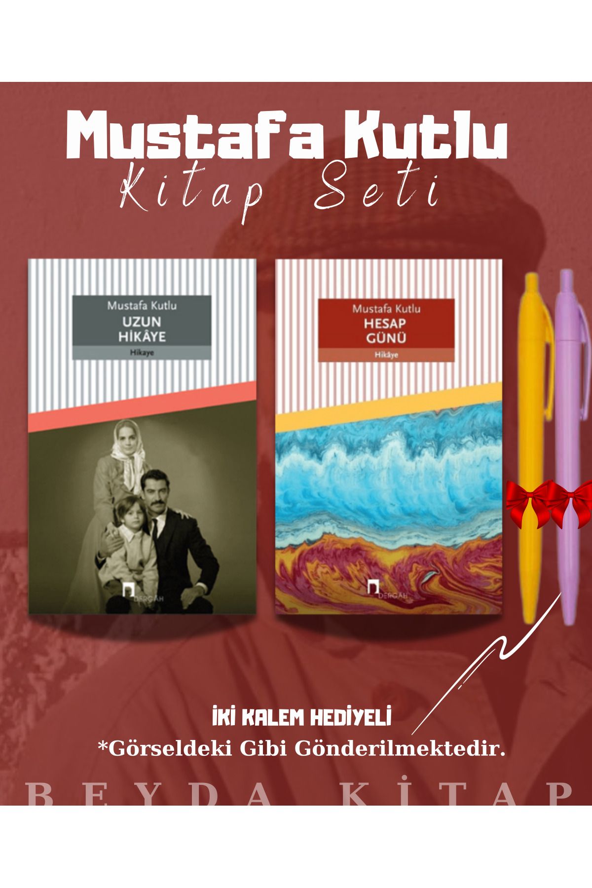 Dergah Yayınları Uzun Hikaye - Hesap Günü - Mustafa Kutlu - Kitap Seti - Kalem Hediyeli
