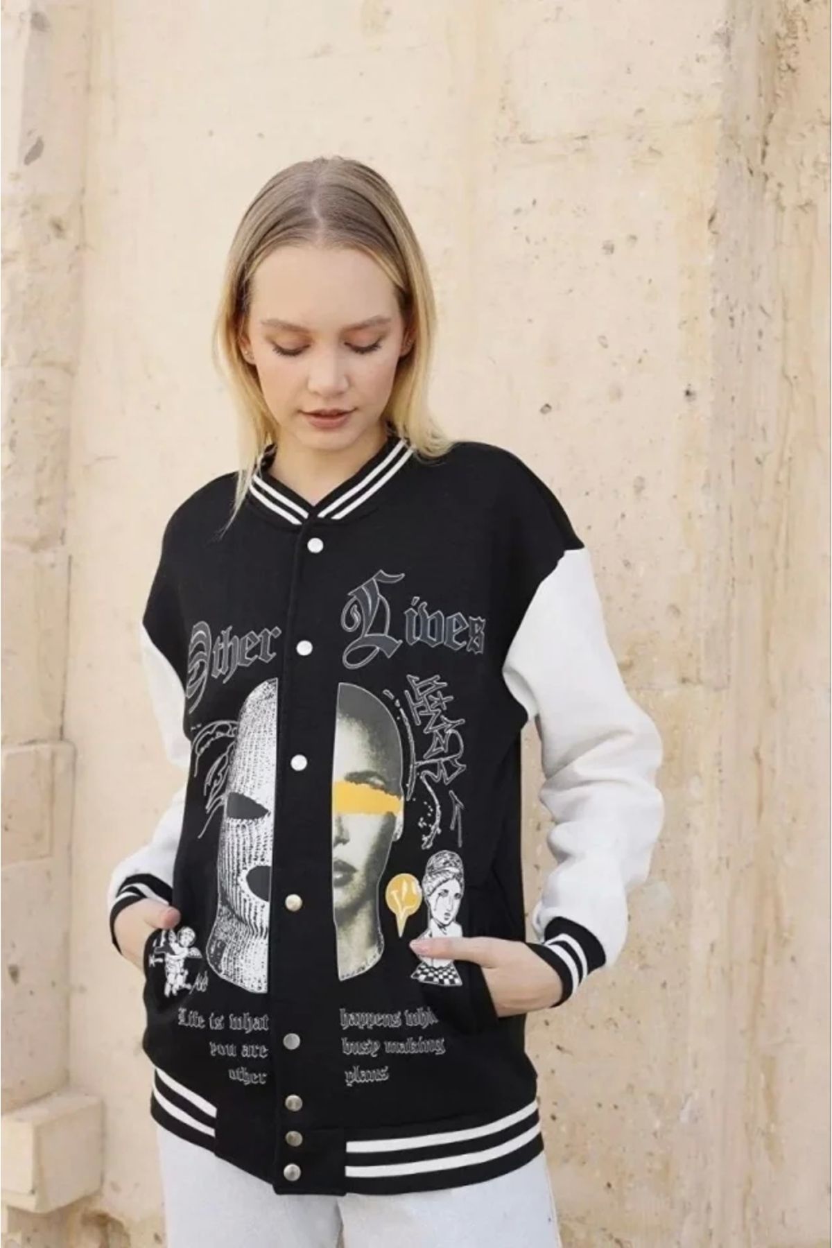 nedo7 Oversize Kolej Ceket - Siyah