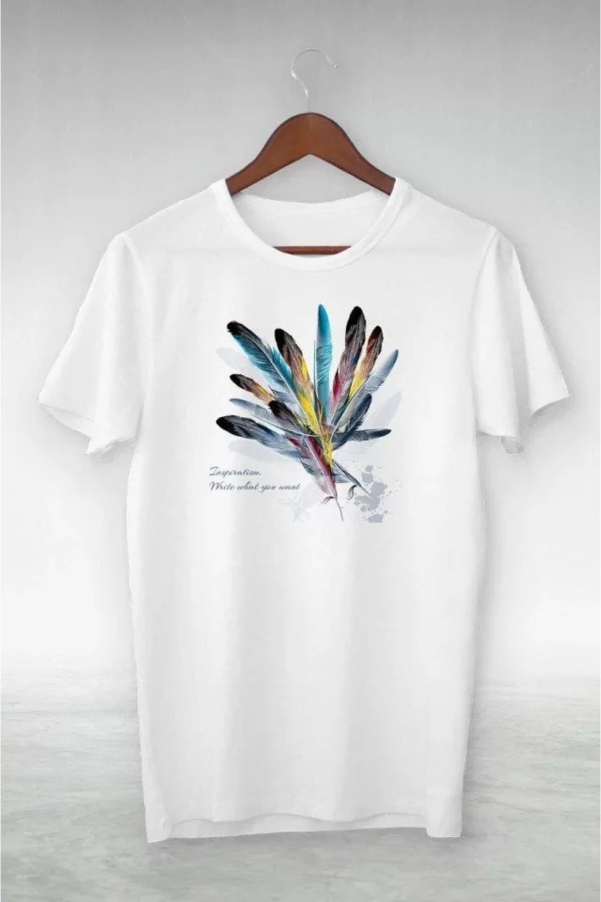 nedo7 Unisex Baskılı Oversize T-Shirt - Beyaz