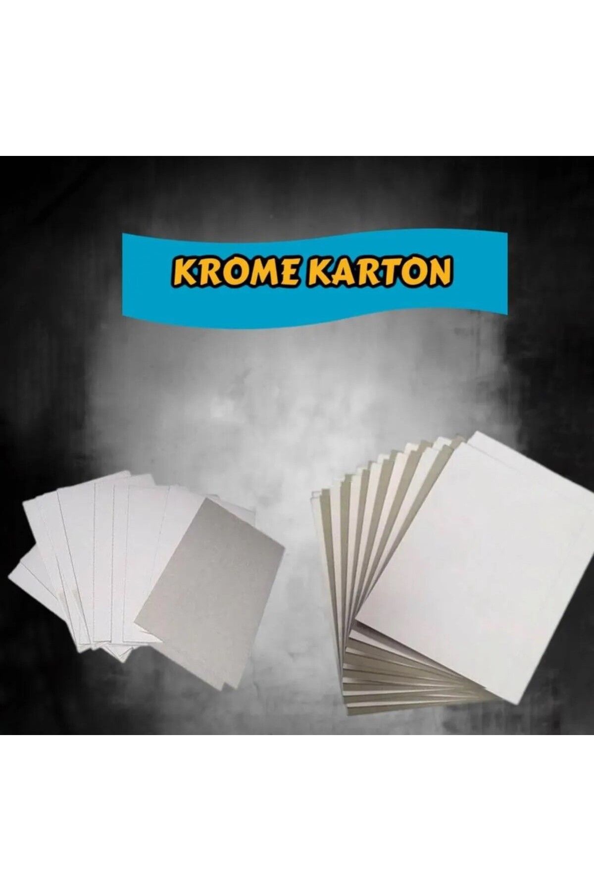 2020 A6 Krome Karton Kağıt 30 Adet 10,5*14,8 cm Ambalaj Kağıdı Önü Beyaz Arkası Gri 230 gr.