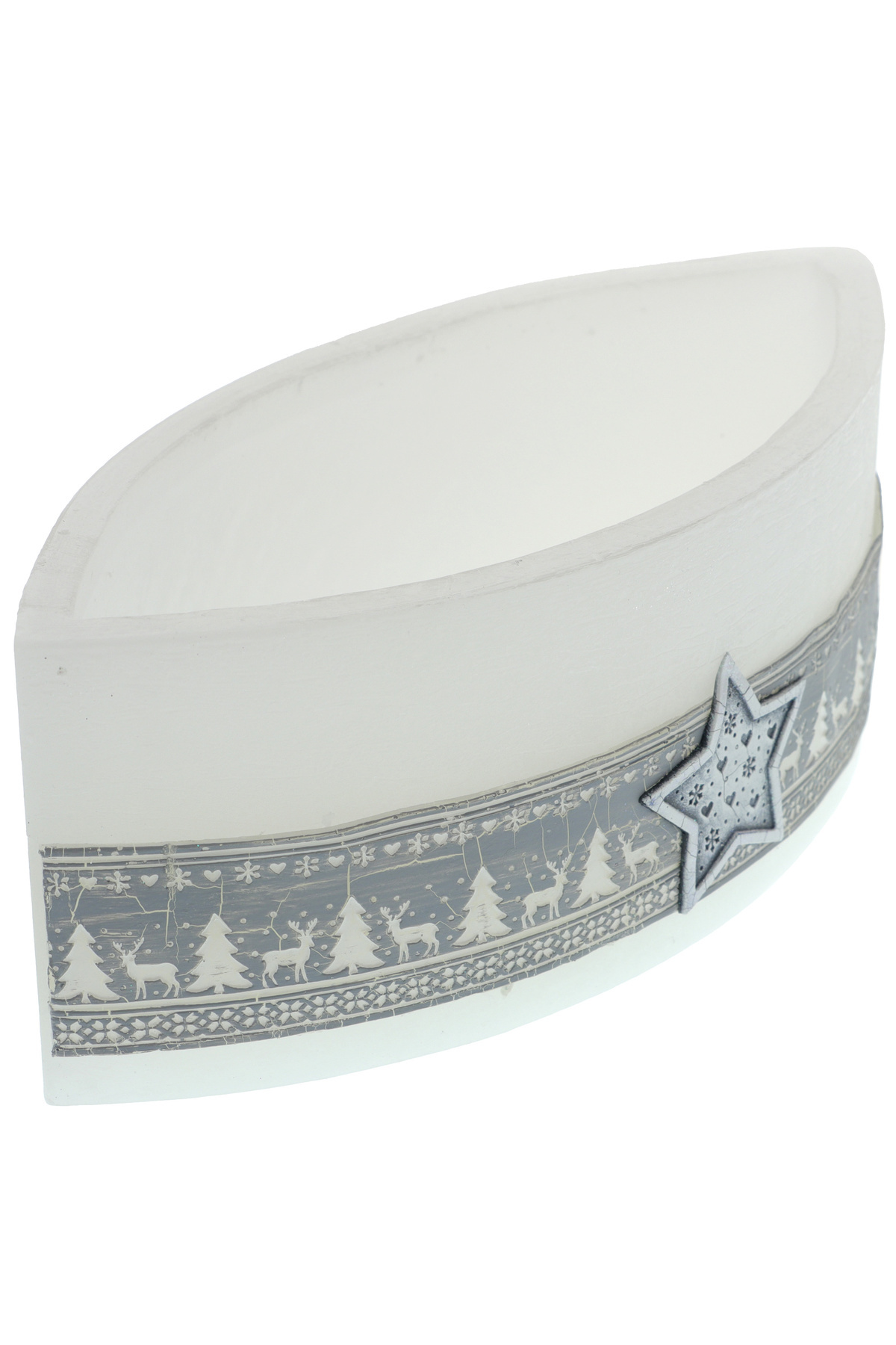 GiftExpress-Christmas candle paraffin 2 white-gray candles 3