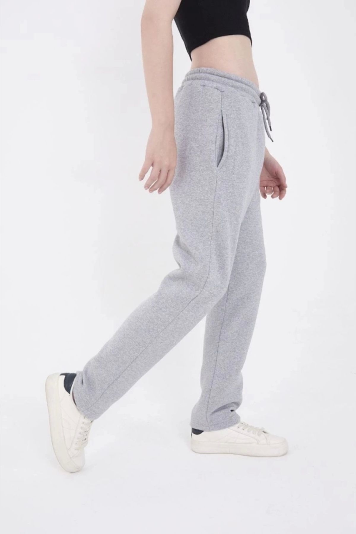 nedo7 Lastikli Baskılı Eşofman Pantolon - Gri