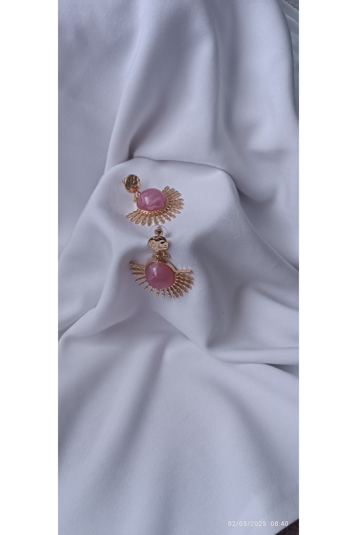 ARİ TAKI Pembe güneş küpe