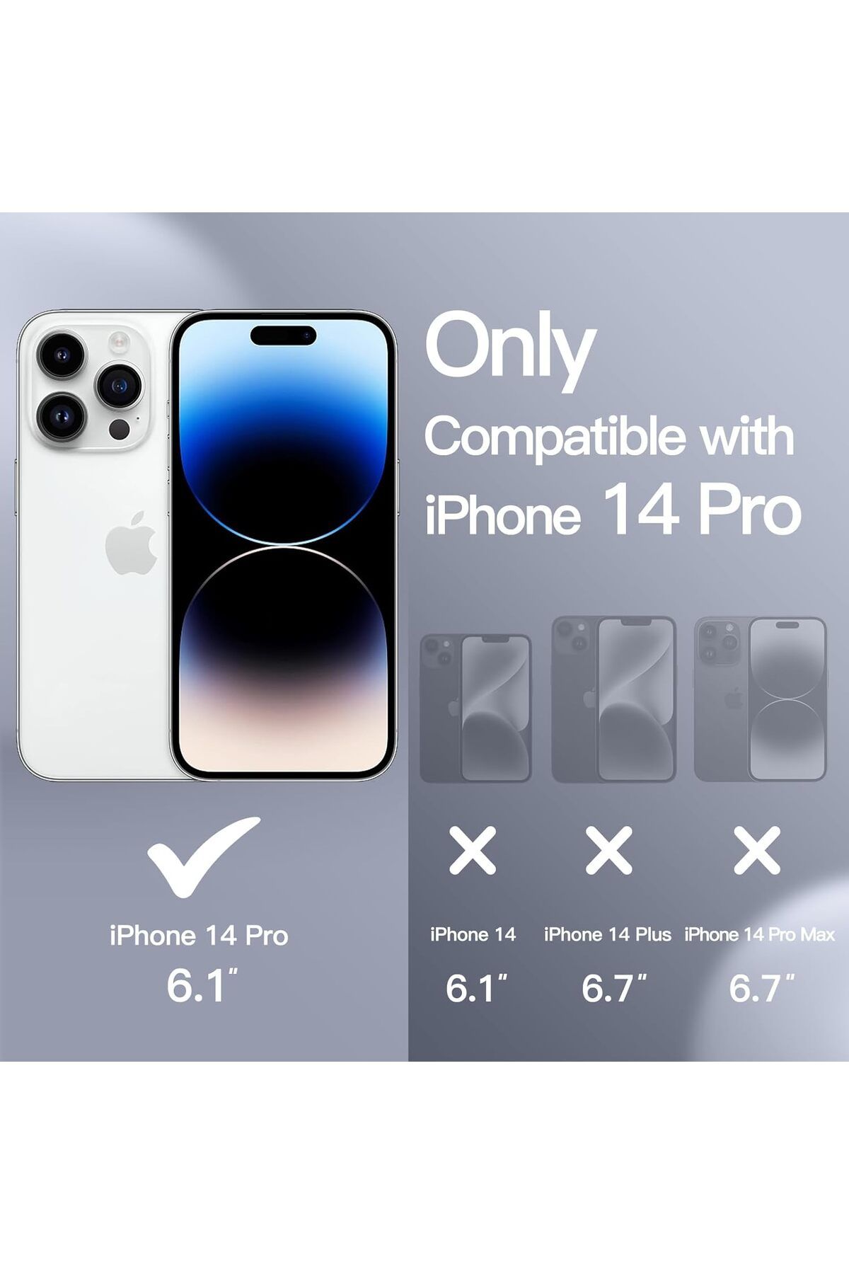 Generic-Silicone Case Cover Compatible with iPhone 14 Pro 6.1 " , Ultra Slim Fit with Full Body Protection 2