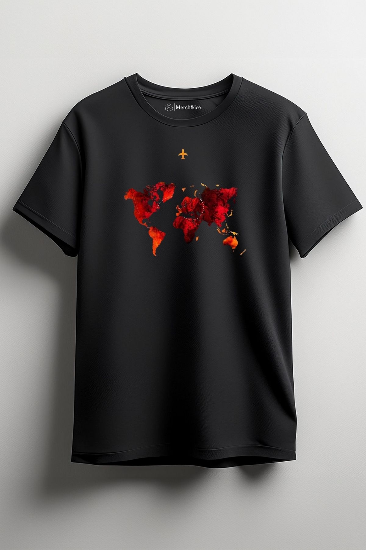 Merch&ice Kızıl Harita Baskılı Unisex T-Shirt