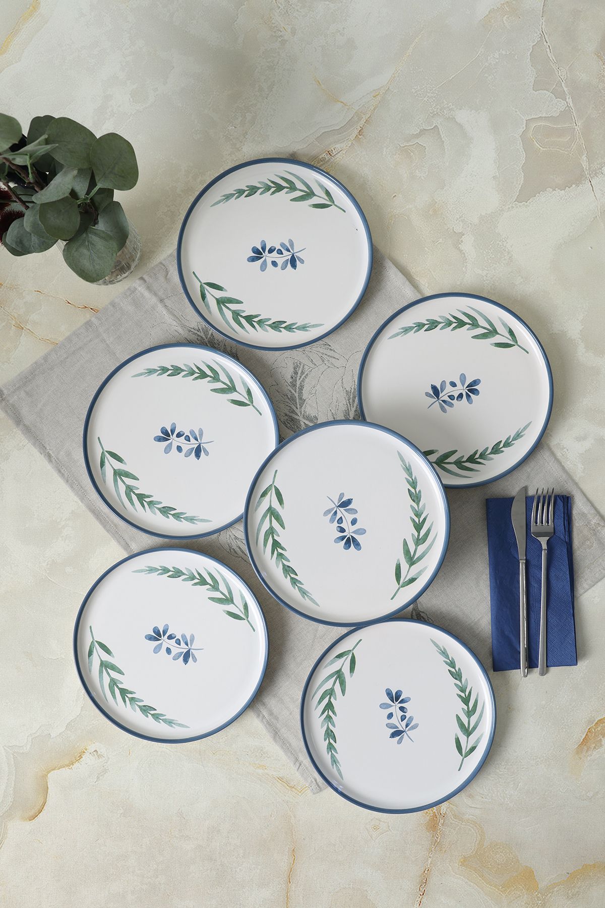 Keramika Daphne Nordic Pasta Tabağı 22 Cm 6 Adet 22923