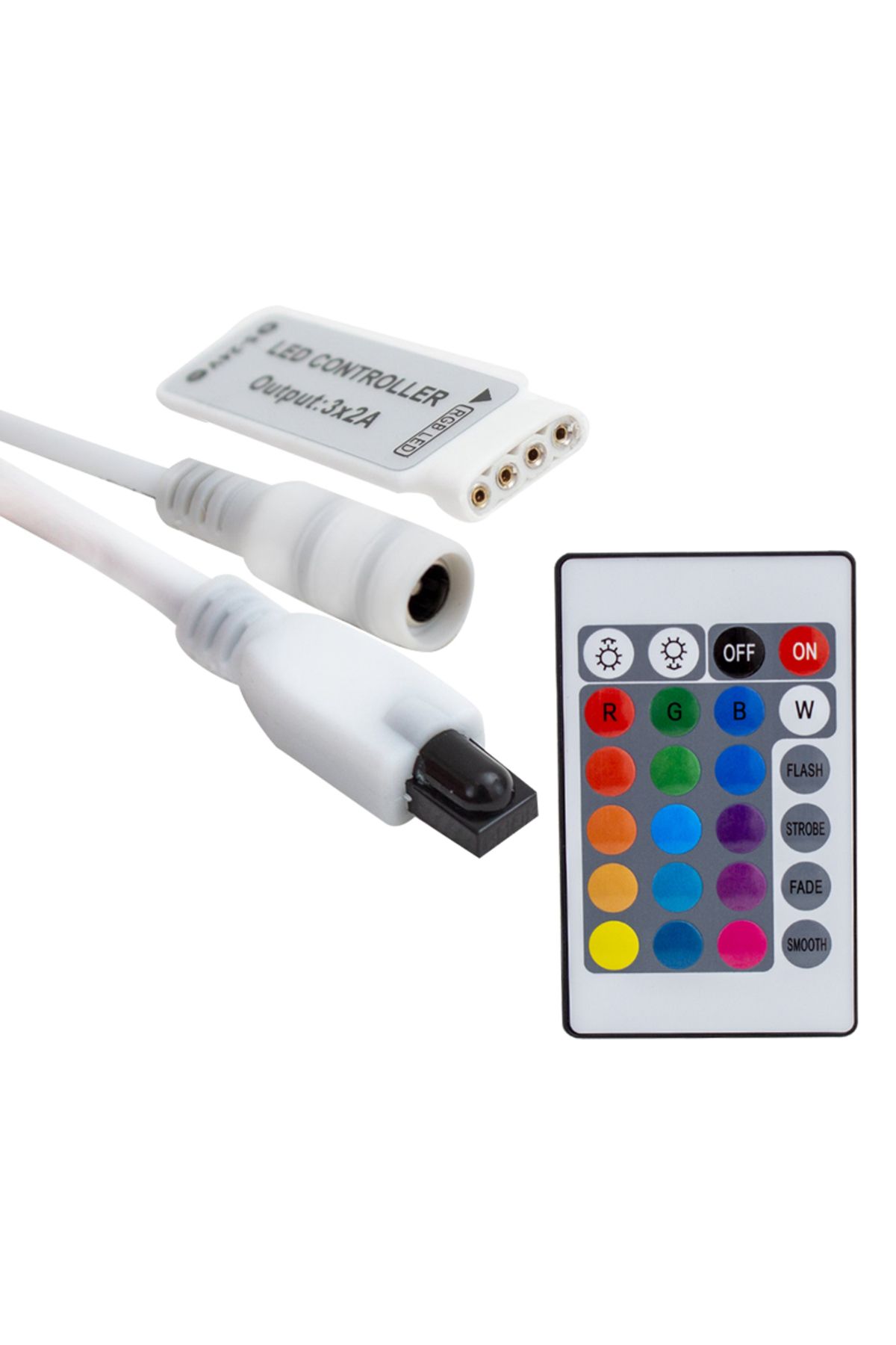 Emperium MİNİ 24 TUŞLU 5 VOLT - 12 VOLT - 24 VOLT - 3.2 AMPER KUMANDALI RGB LED KONTROL CİHAZI (5122)