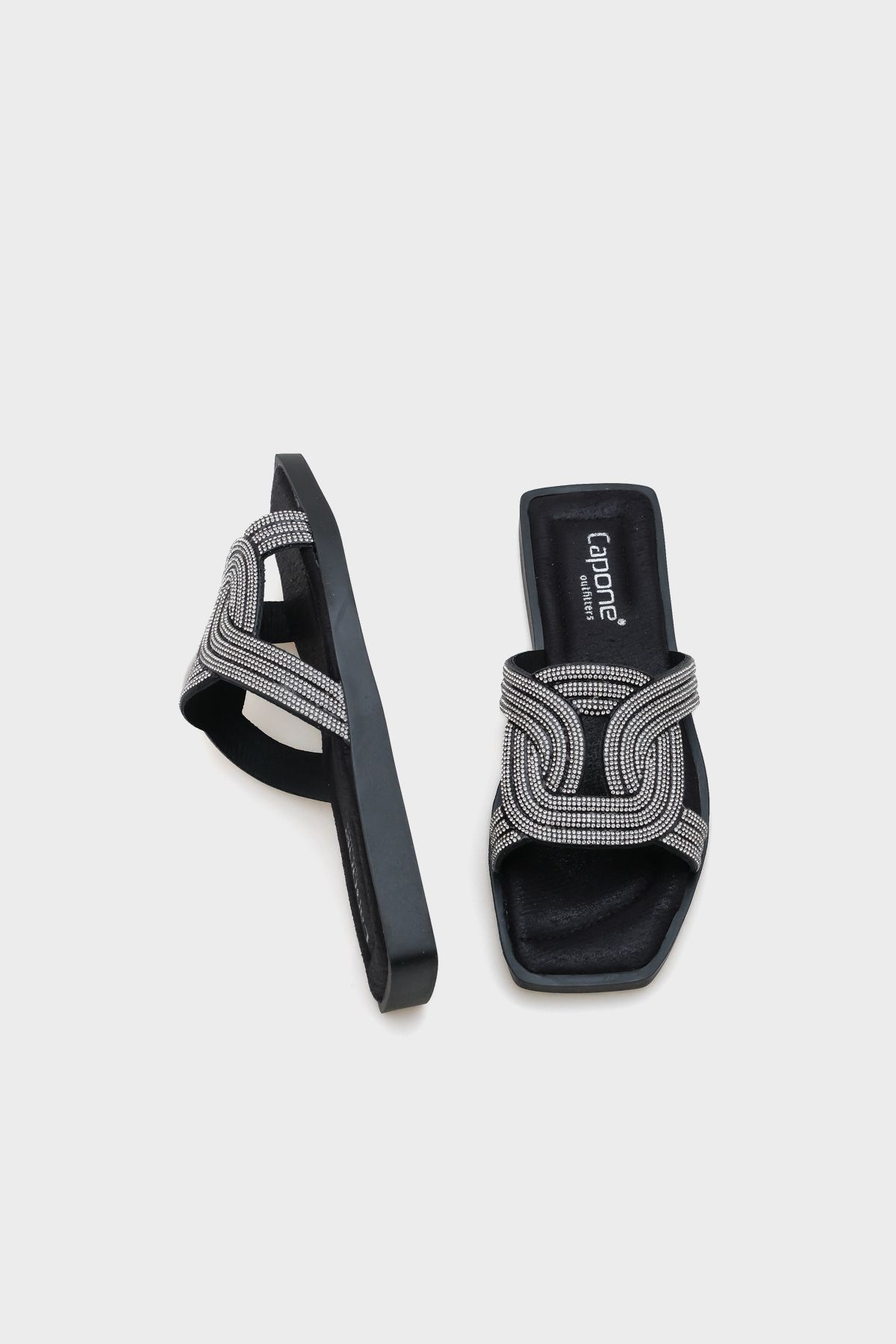 دمپایی مشکی زنانه سنگ اورجینال Capone Outfitters