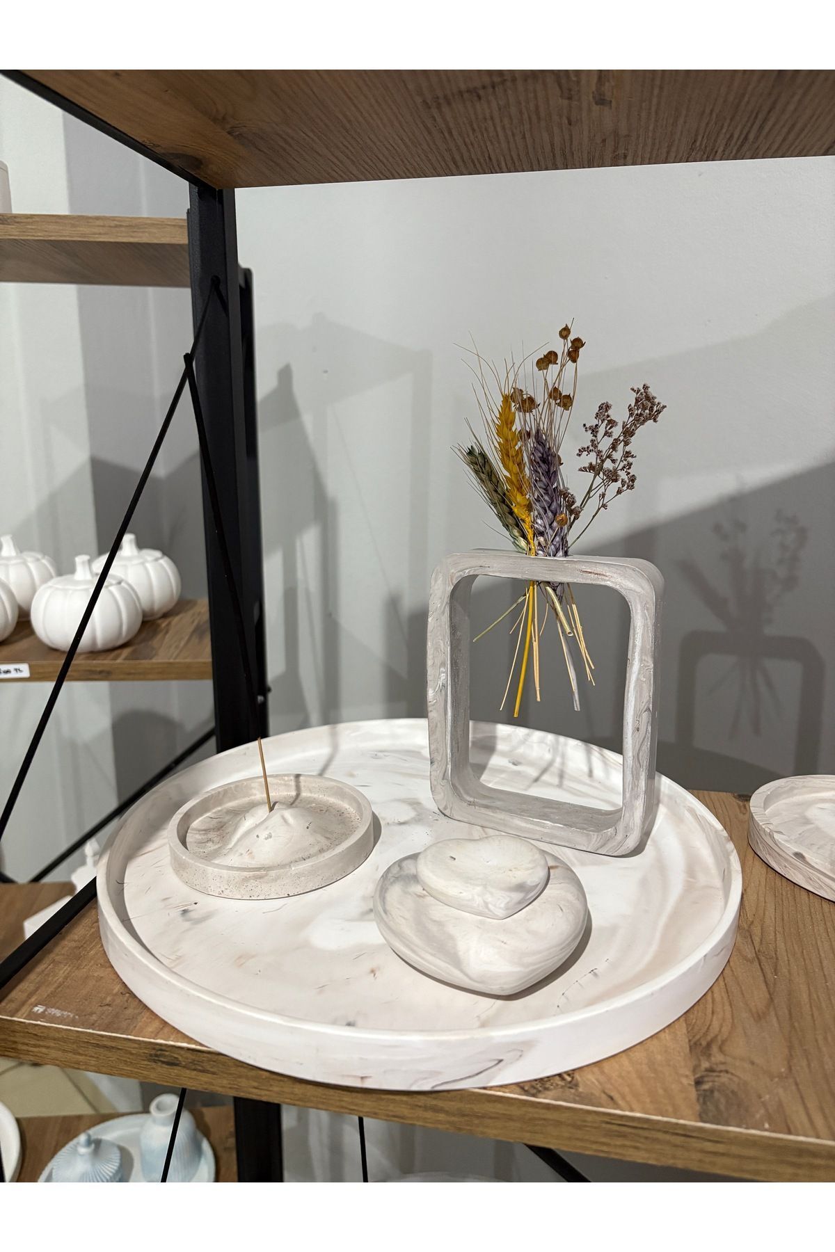 DİA HANDMADECOR MERMER DESEN VAZO SET