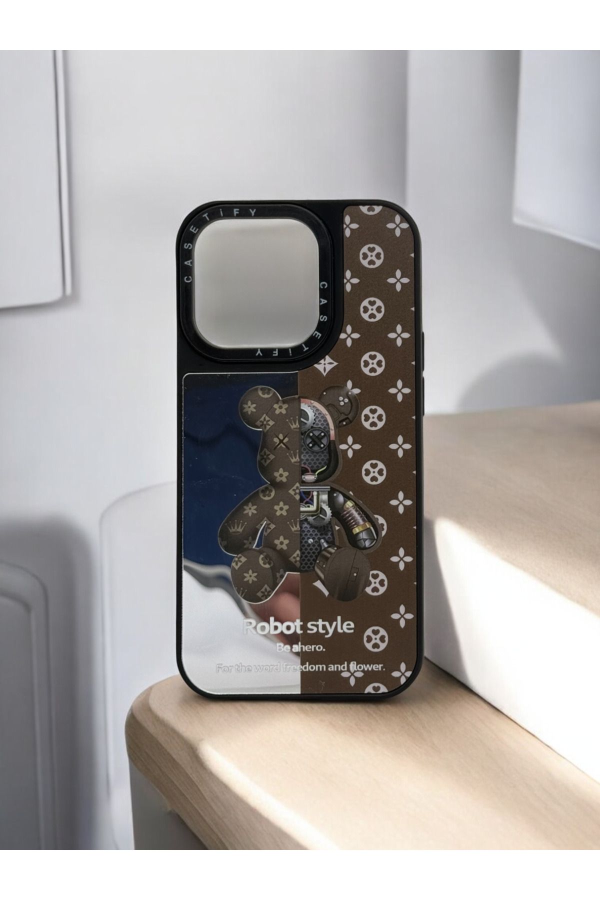 DUBİGOLD İPHONE 14 PRO UYUMLU ROBOT STYLE AYNALI TELEFON KILIFI