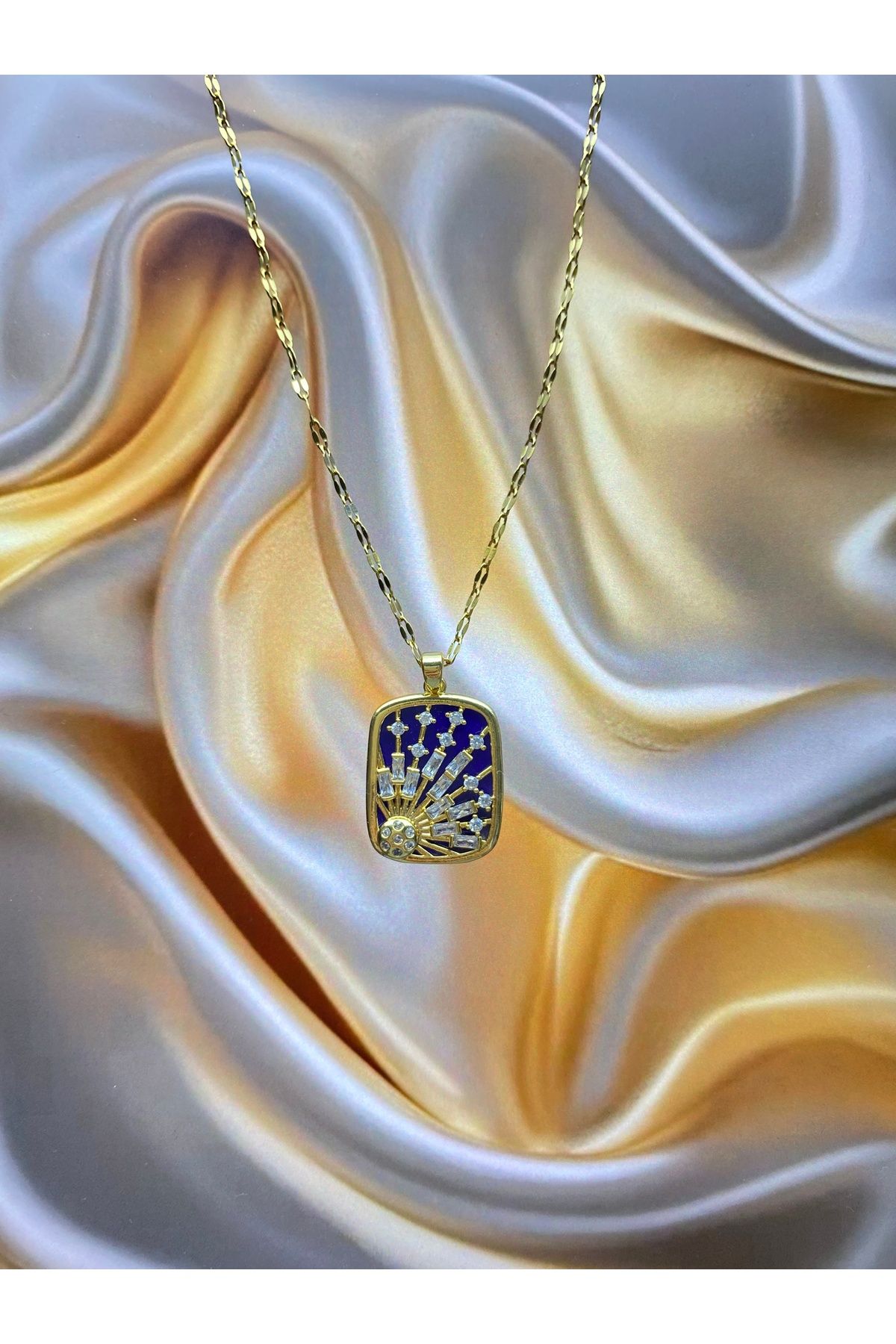 season jewelry TAŞLI MİNİMAL ÇELİK KOLYE