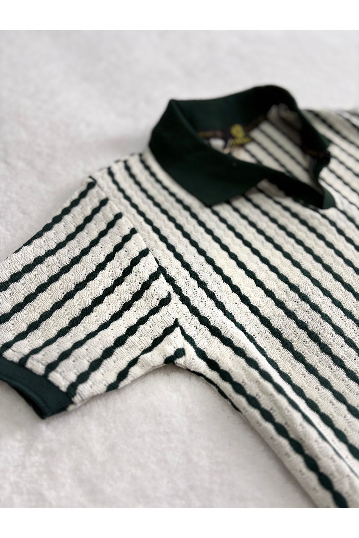 Butik Örgü model yakalı Unisex Model Tşört Genç - Yetişkin Yeni Model
