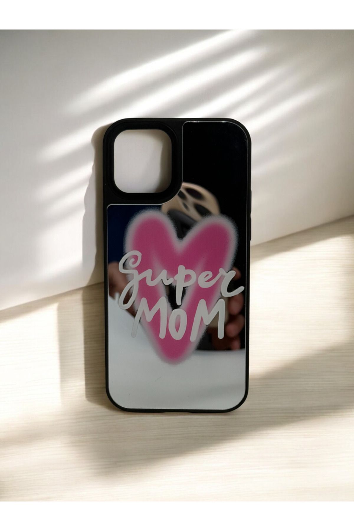 DUBİGOLD İPHONE 12 PRO UYUMLU SUPER MOM YAZILI AYNALI TELEFON KILIFI