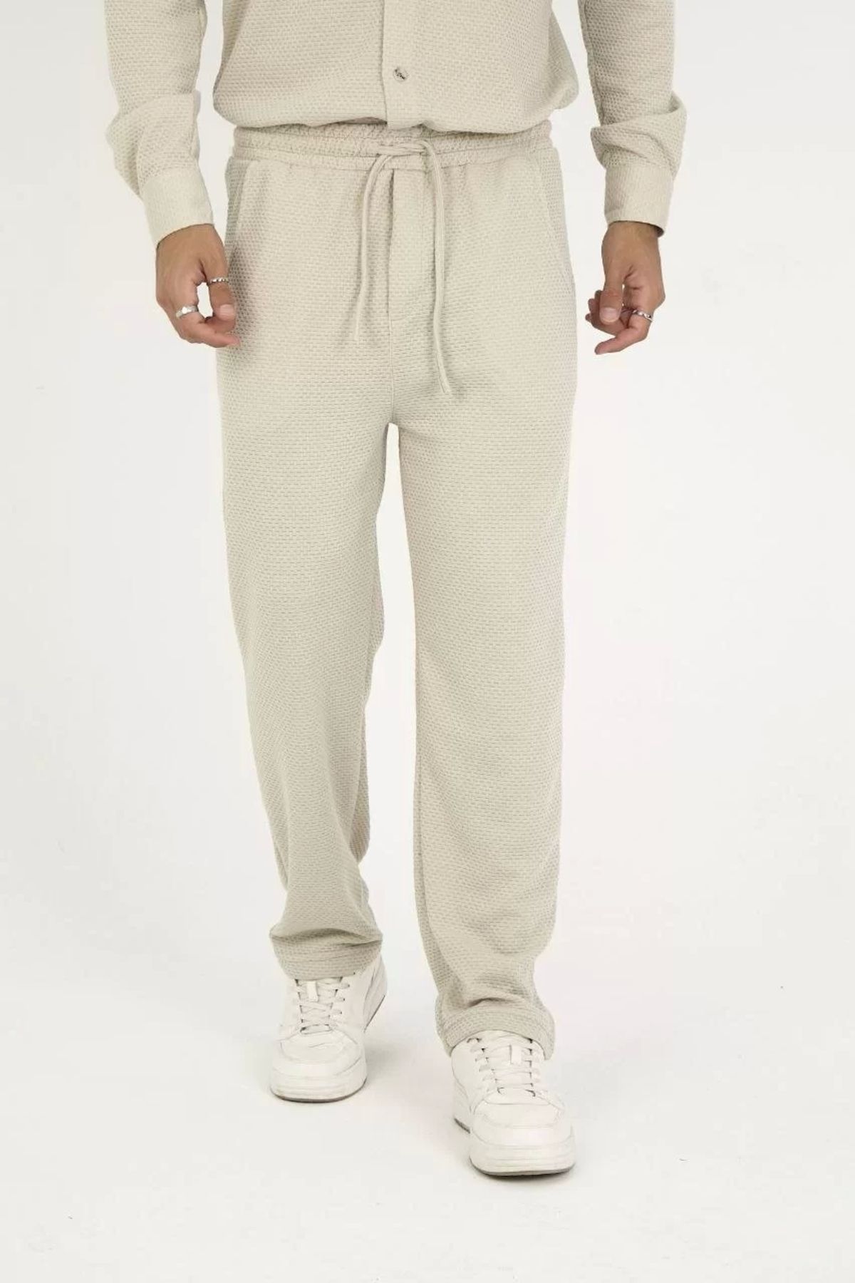 CVS Jakar Kutu Desenli Baggy Eşofman Pantolon - Gri